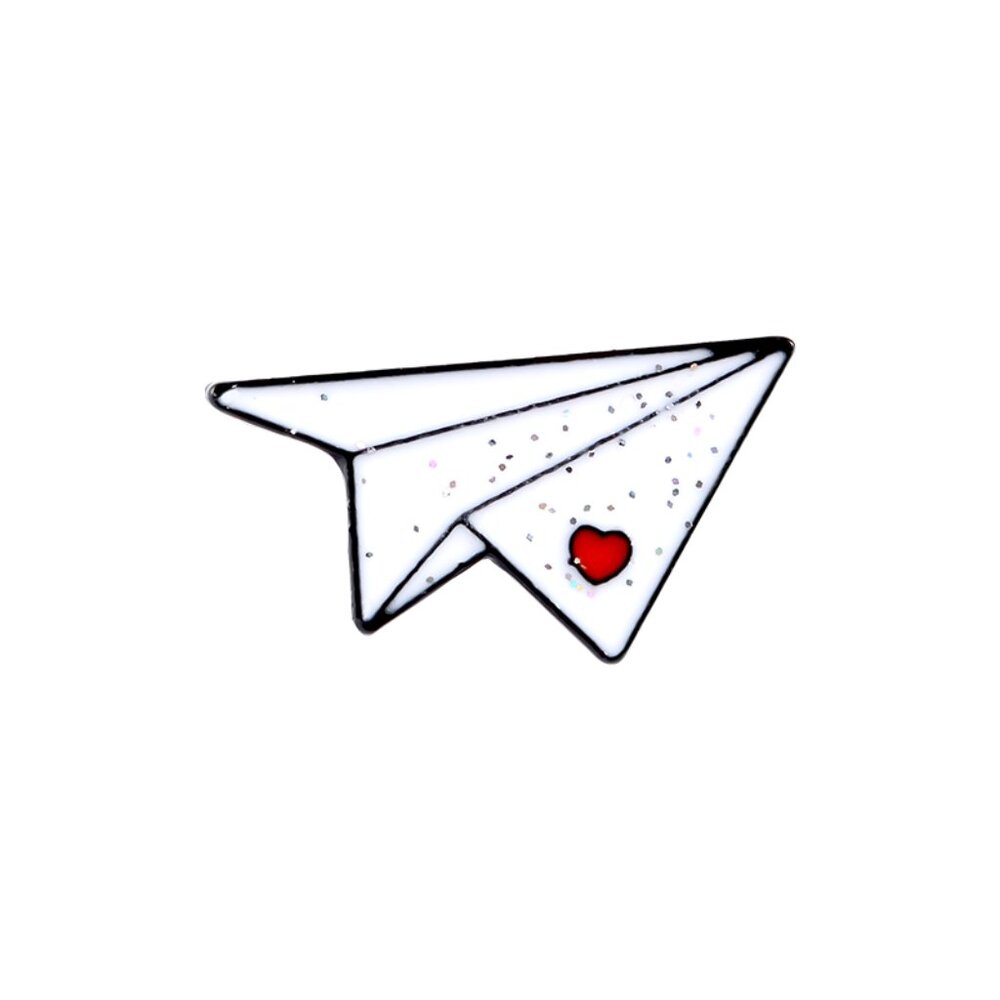 ORIGAMI AIRPLANE SPARKLING OIL DRIPPED ENAMEL PIN LAPEL PIN BROOCH NWT
